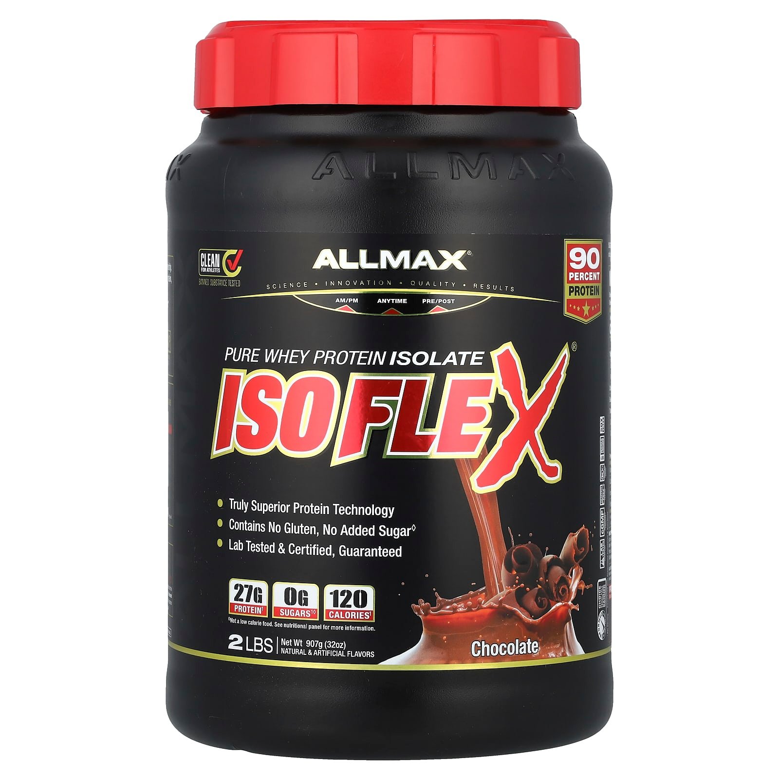 ALLMAX, ISOFLEX®, Isolado de Whey Protein Puro, Chocolate, 907 g (2 lb)