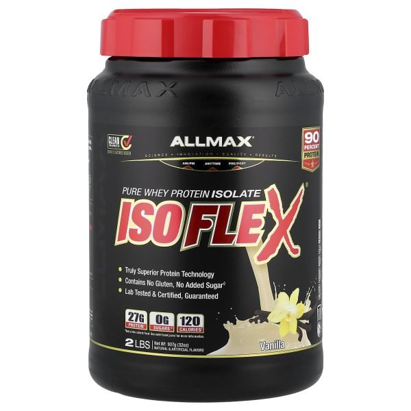ALLMAX, ISOFLEX®, Isolado de Whey Protein Puro, Vanilla, 907 g (2 lbs)