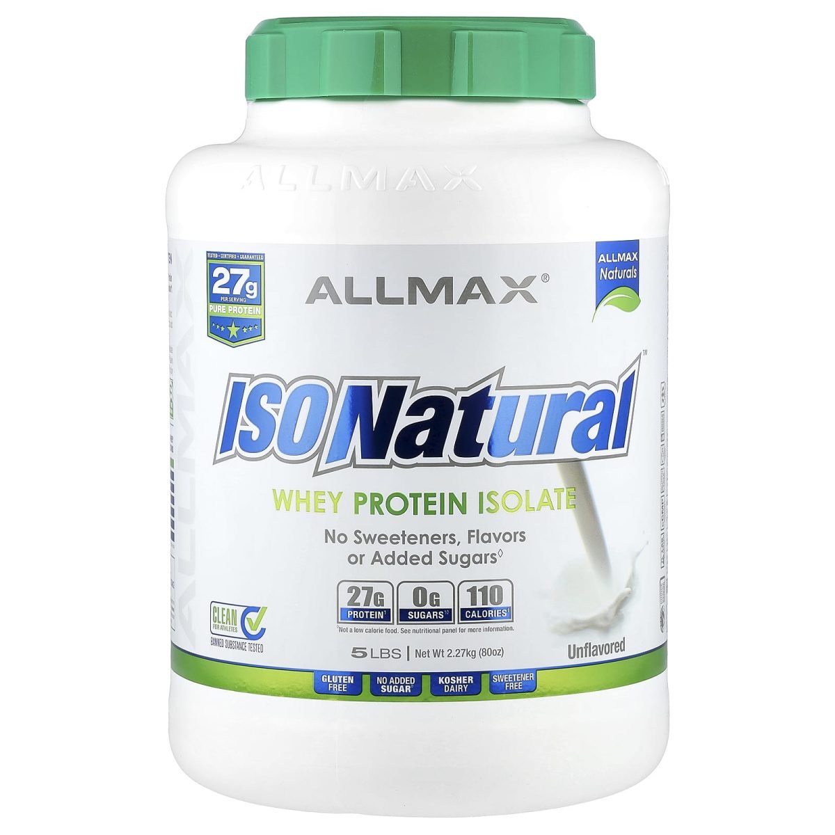ALLMAX, ISONatural™, Isolado de Proteína Whey, Unflavored, 2,27 kg (5 lb)