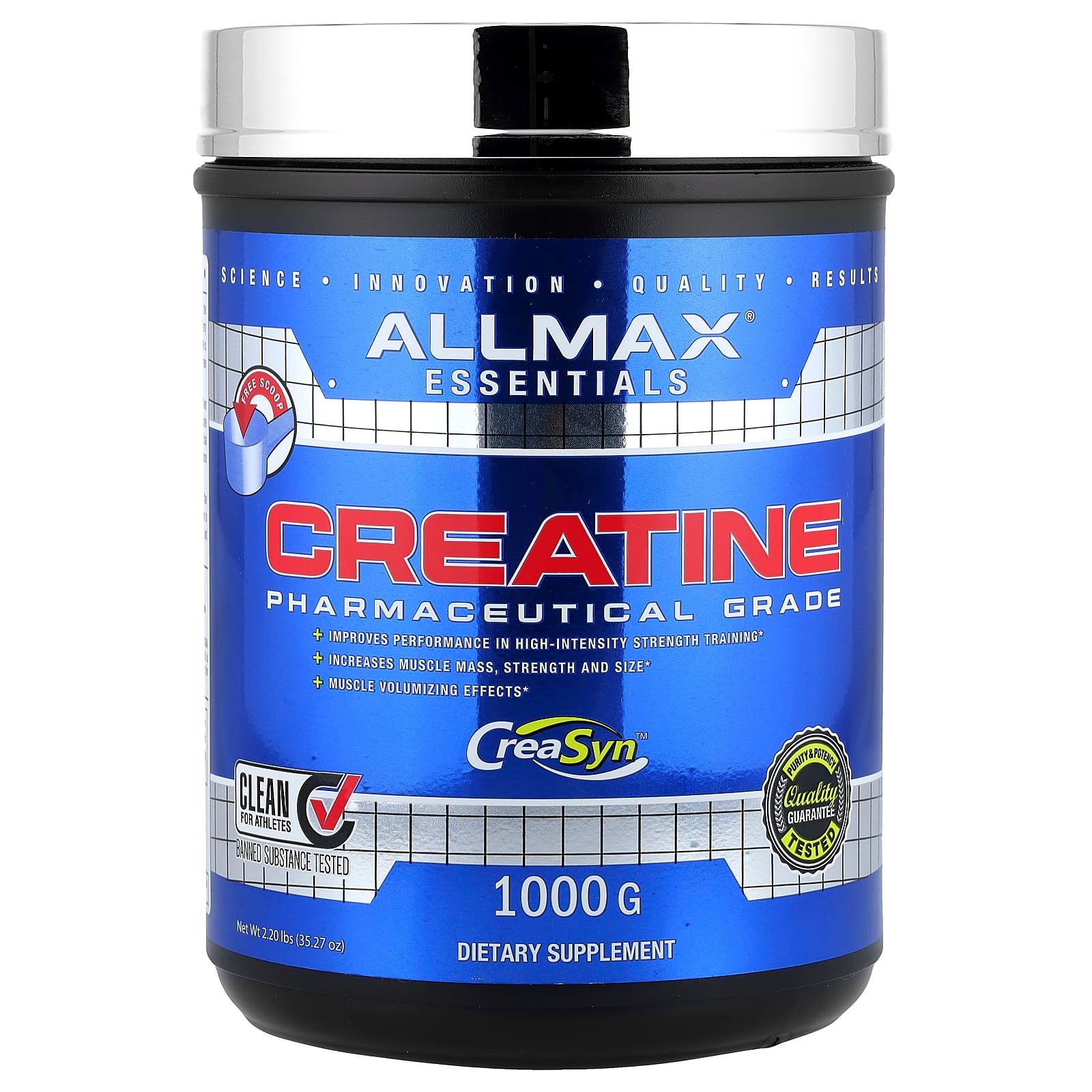 ALLMAX, Creatina, Classe Farmacêutica, Unflavored, 1.000 g (2,2 lb)