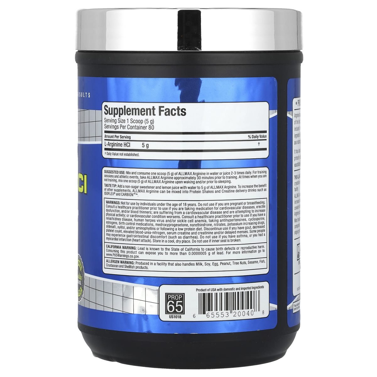 ALLMAX, Essentials, Cloridrato de Arginina, 400 g (14,11 oz), foto 2