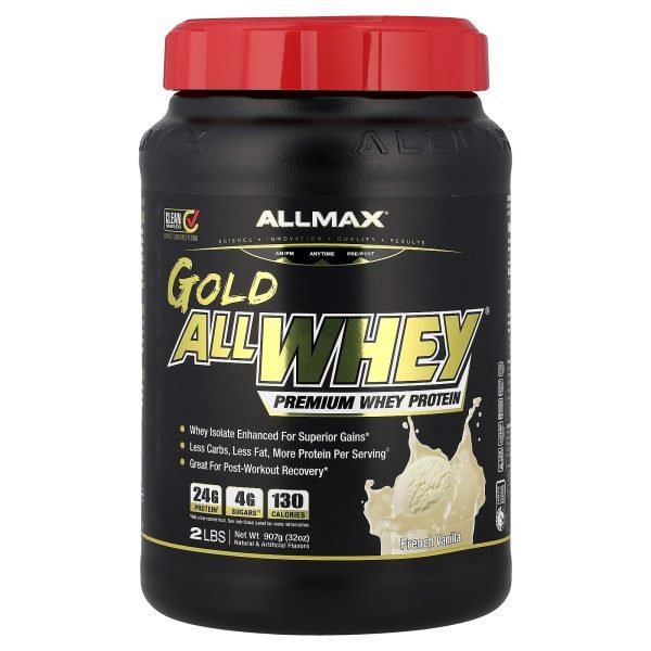 ALLMAX, GOLD ALLWHEY®, Proteína Whey Premium, French Vanilla, 907 g (2 lb)