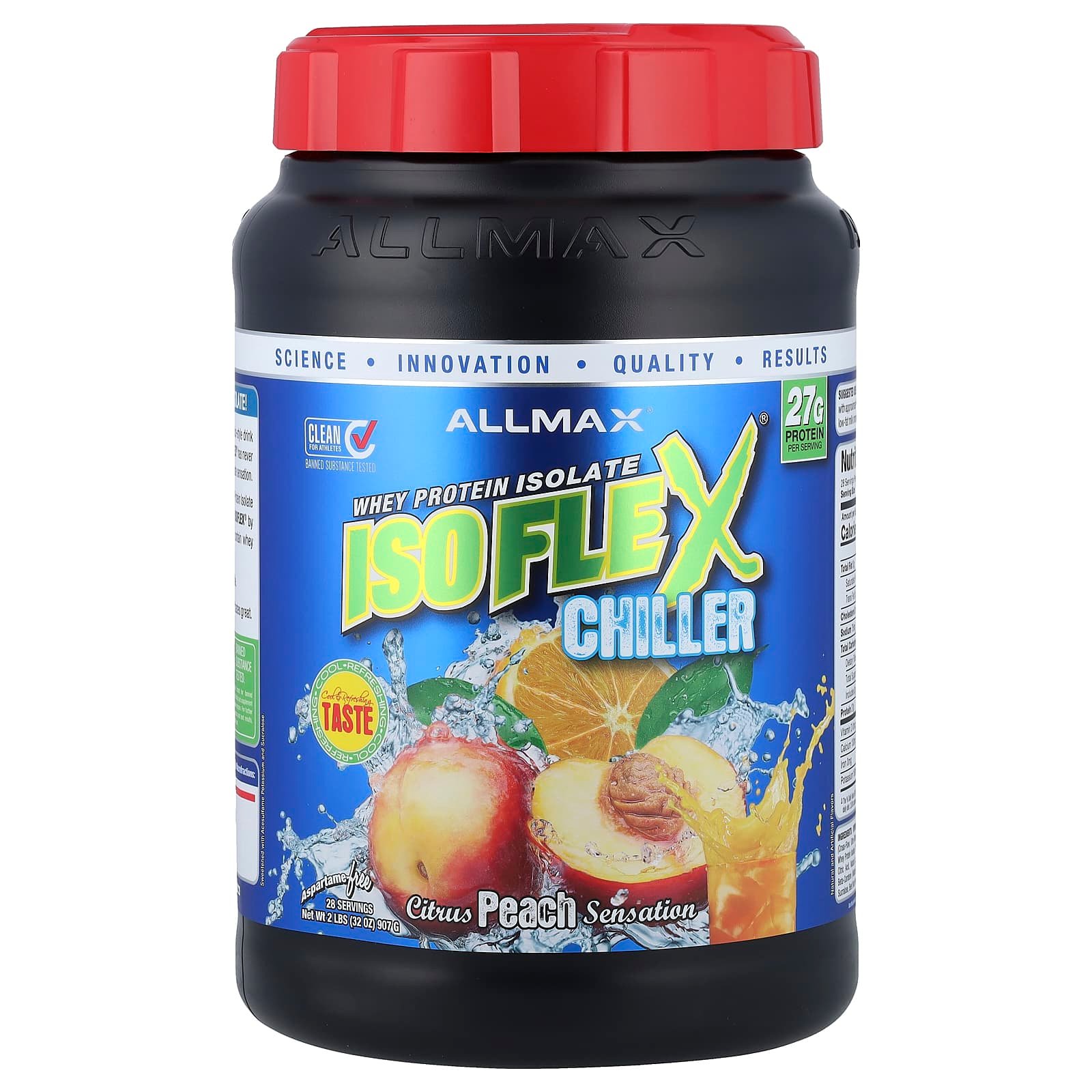 ALLMAX, ISOFLEX® Chiller, Whey Protein Isolate, Citrus Peach Sensation, 2 lbs (907 g)