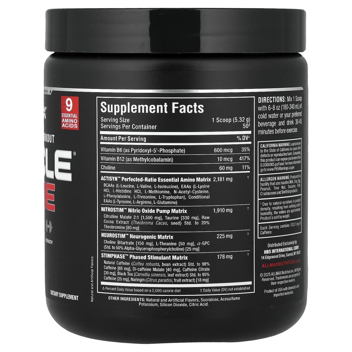 ALLMAX, Muscle Prime®, Pré-Treino Lendário, White Raspberry, 266 g (9,4 oz), foto 2