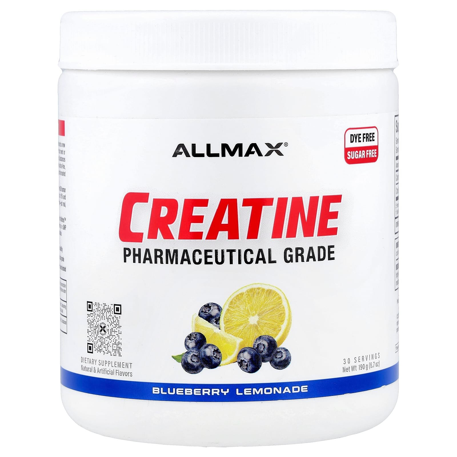 ALLMAX, Creatina, Classe Farmacêutica, Blueberry Lemonade, 190 g (6,7 oz)