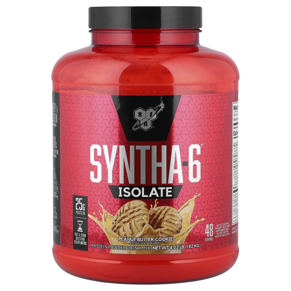 BSN, Syntha-6 Isolate, Mistura em Pó para Bebida de Proteína, Peanut Butter Cookie, 1,82 kg (4,02 lb)