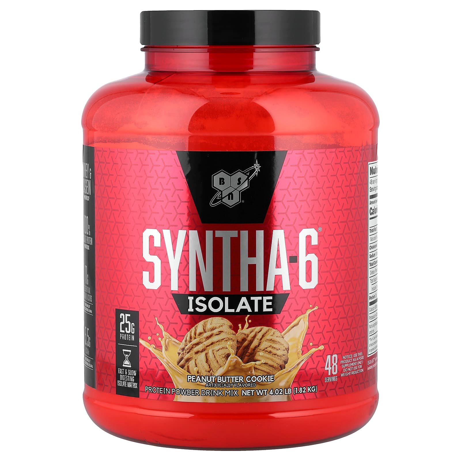 BSN, Syntha-6 Isolate, Mistura em Pó para Bebida de Proteína, Peanut Butter Cookie, 1,82 kg (4,02 lb)