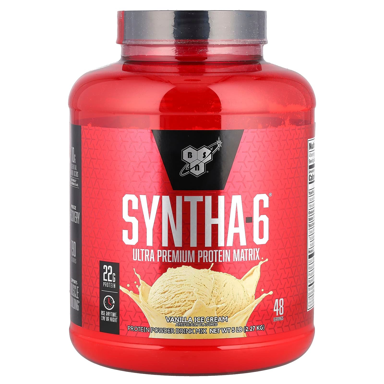 BSN, Syntha-6, Mistura em Pó para Bebida Proteica, Vanilla Ice Cream, 5,0 lbs (2,27 kg)