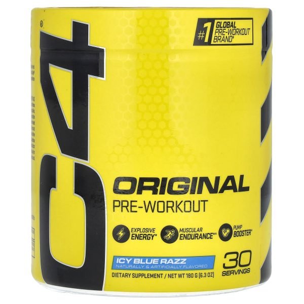 C4 / Cellucor, C4® Original, Pré-treino, Icy Blue Razz, 180 g (6,3 oz)