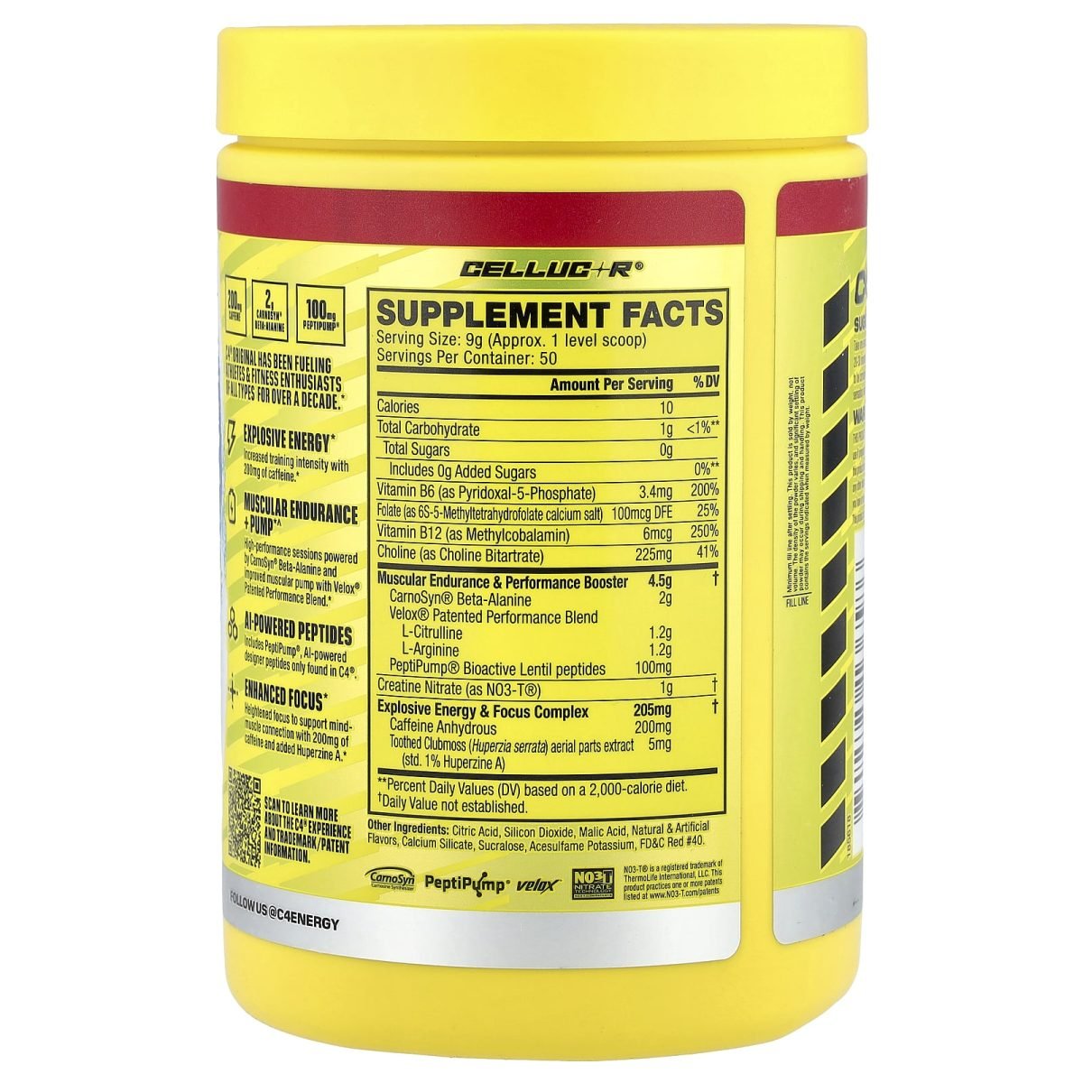 C4 / Cellucor, C4® Original, Pre-Workout, Hawaiian Punch® Fruit Juicy Red®, 15.9 oz (450 g), foto 2