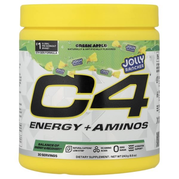 C4 / Cellucor, C4® Energy + Aminos, Jolly Rancher Green Apple, 243 g (8,6 oz)