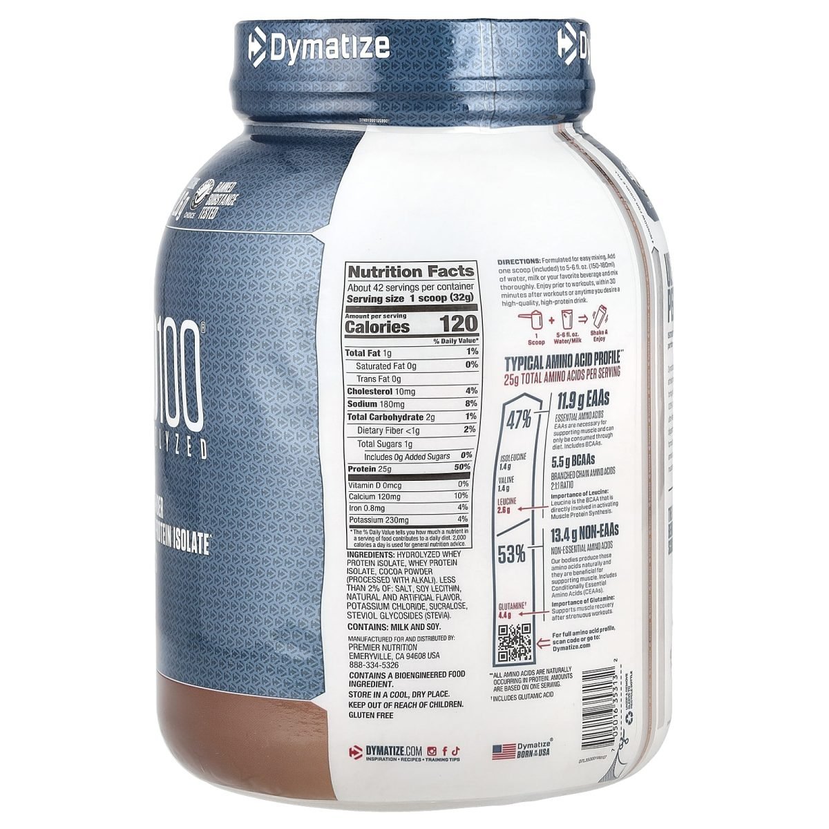 Dymatize, ISO100® Hidrolisado, 100% de Isolado de Whey Protein, Gourmet Chocolate, 1,37 kg (3 lb), foto 2