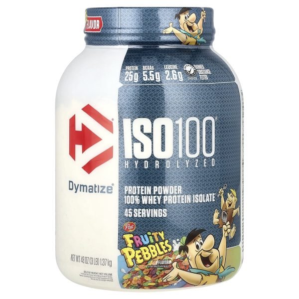 Dymatize, ISO100® Hidrolisado, 100% de Isolado de Whey Protein, Fruity Pebbles, 1,37 kg (3 lb)