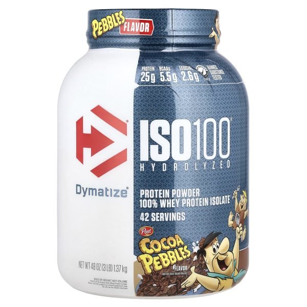 Dymatize, ISO100 Hidrolisado, 100% de Isolado de Whey Protein, Cocoa Pebbles, 1.37 kg (3 lb)
