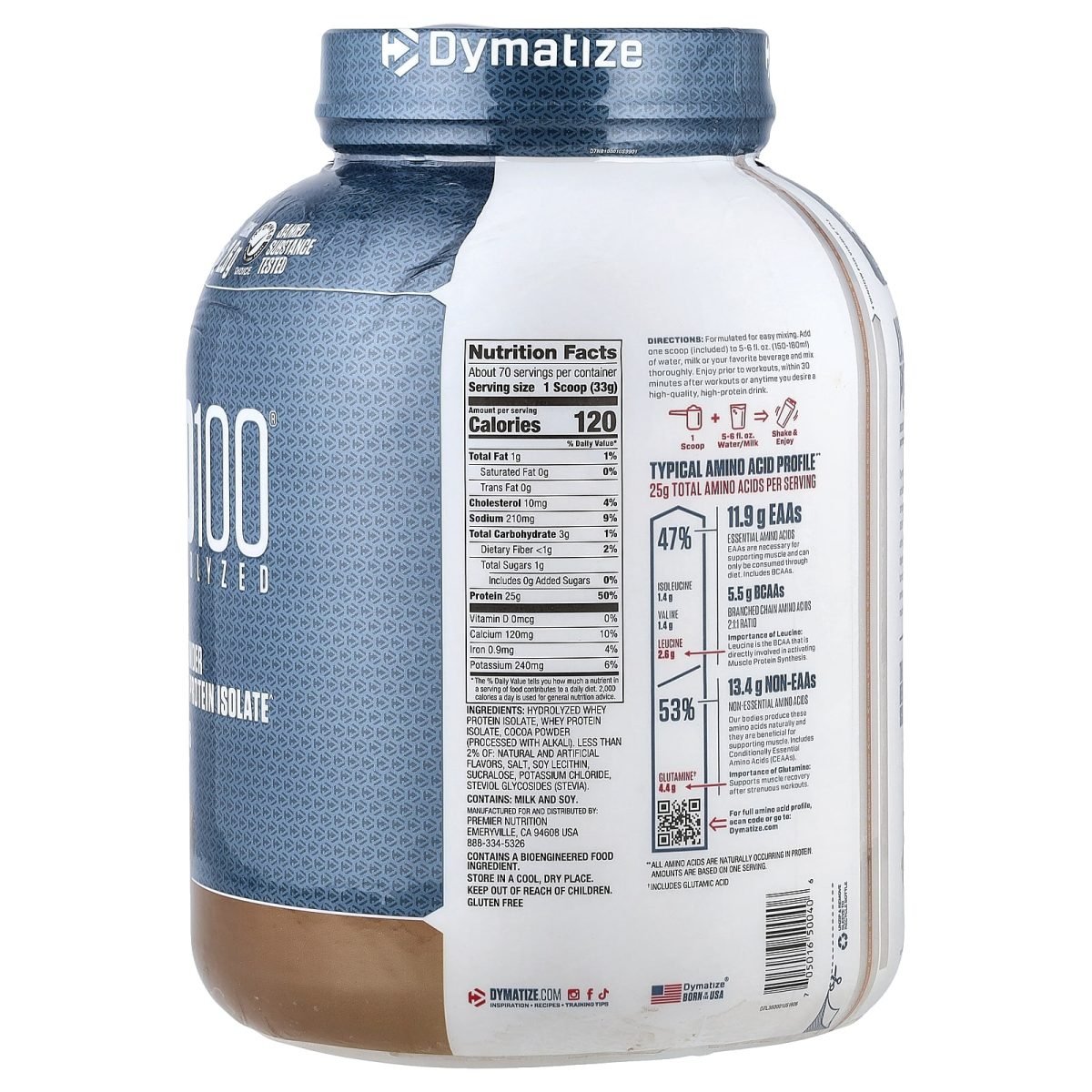 Dymatize, ISO100® Hidrolisado, 100% de Isolado de Proteína Whey, Fudge Brownie, 2,3 kg (5 lb), foto 2