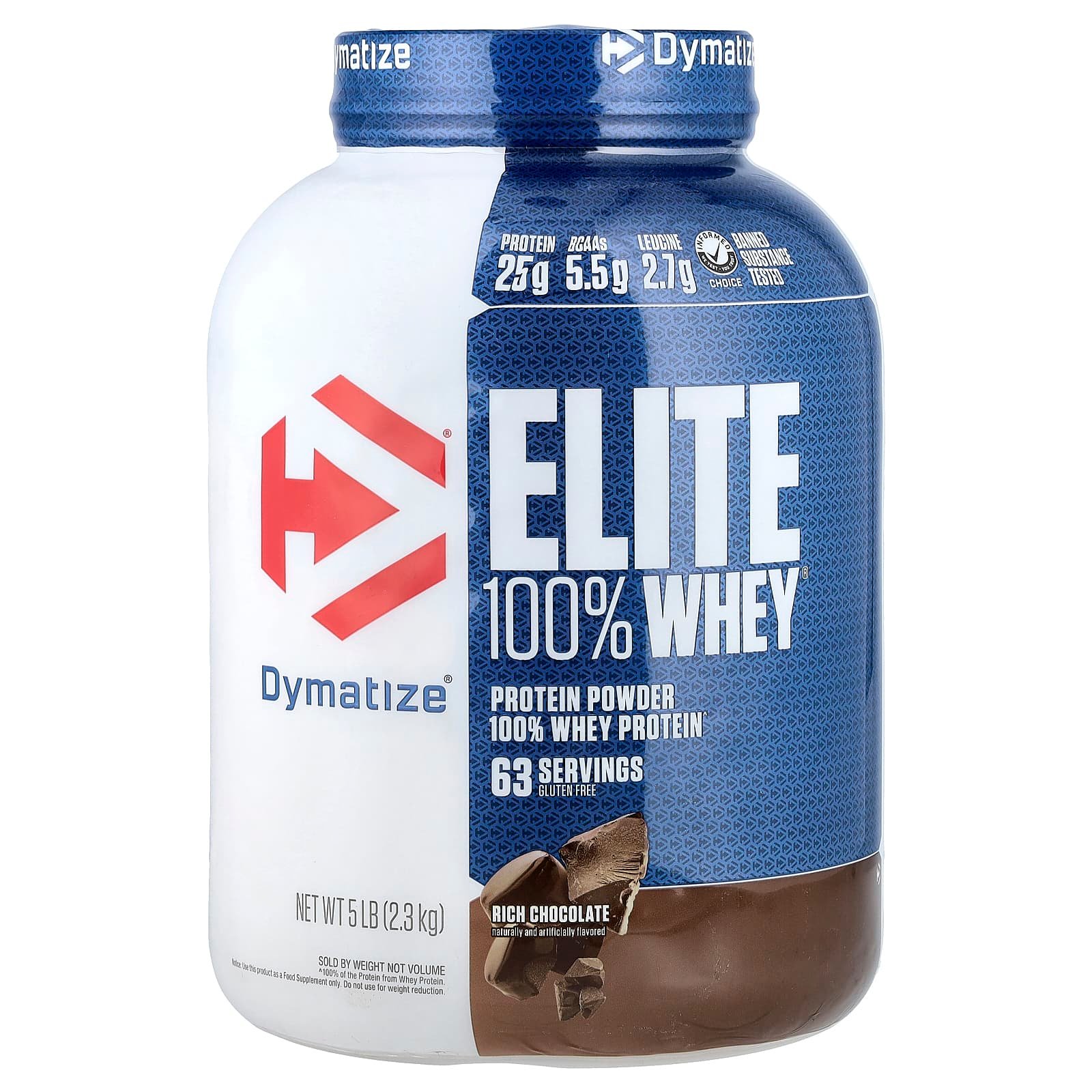 Dymatize, Elite 100% Whey®, Proteína em Pó, Rich Chocolate, 2,3 kg (5 lb)