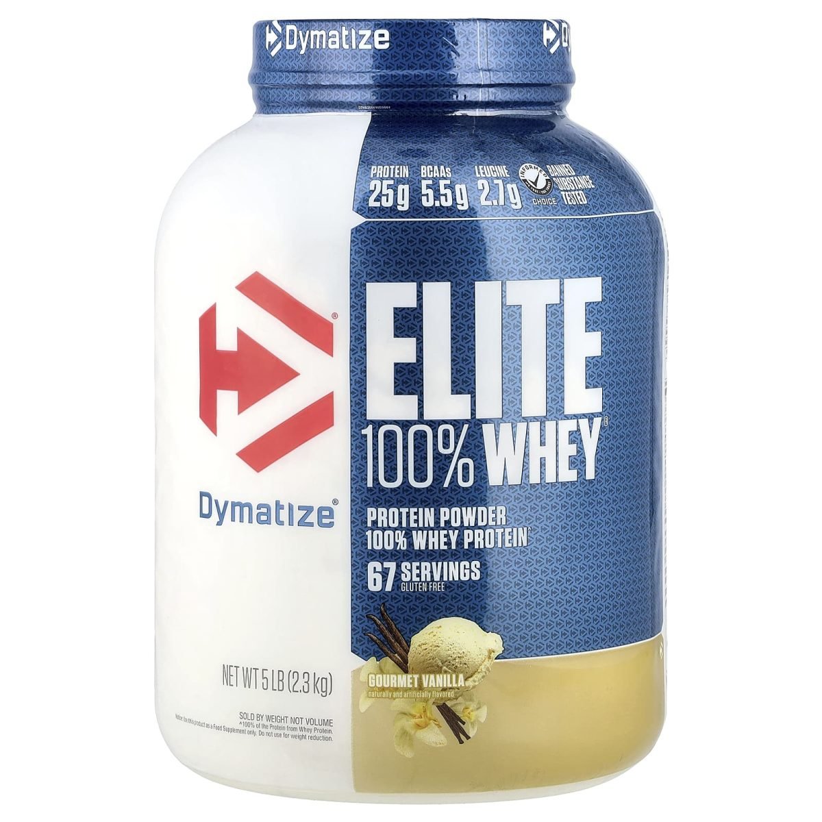Dymatize, Elite 100% Whey®, Proteína em Pó, Gourmet Vanilla, 2,3 kg (5 lb)