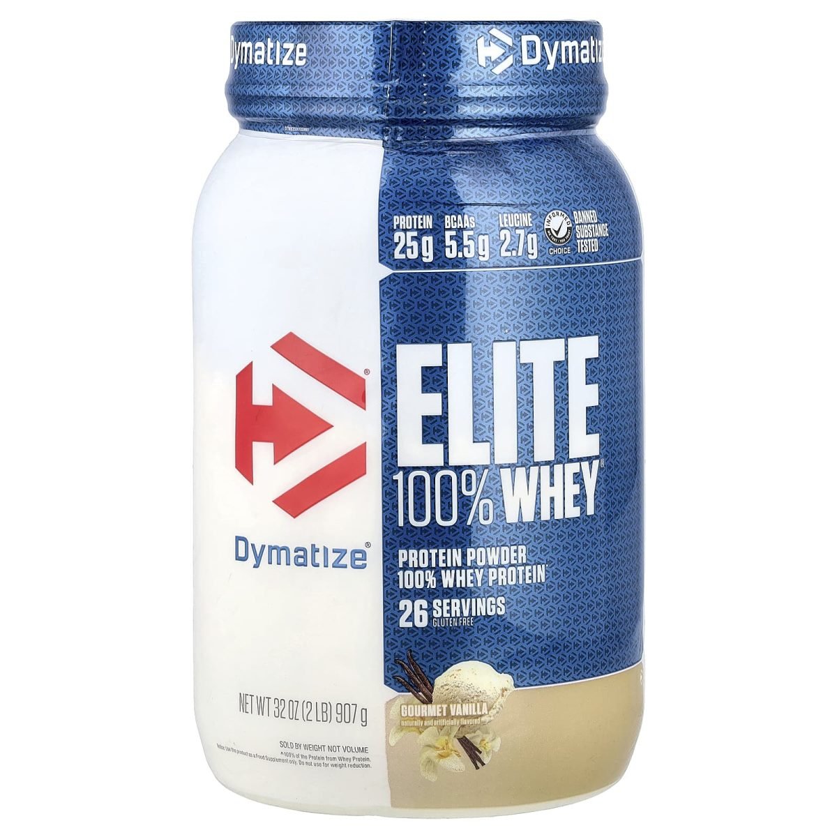 Dymatize, Elite 100% Whey®, Proteína em Pó, Gourmet Vanilla, 907 g (2 lb)