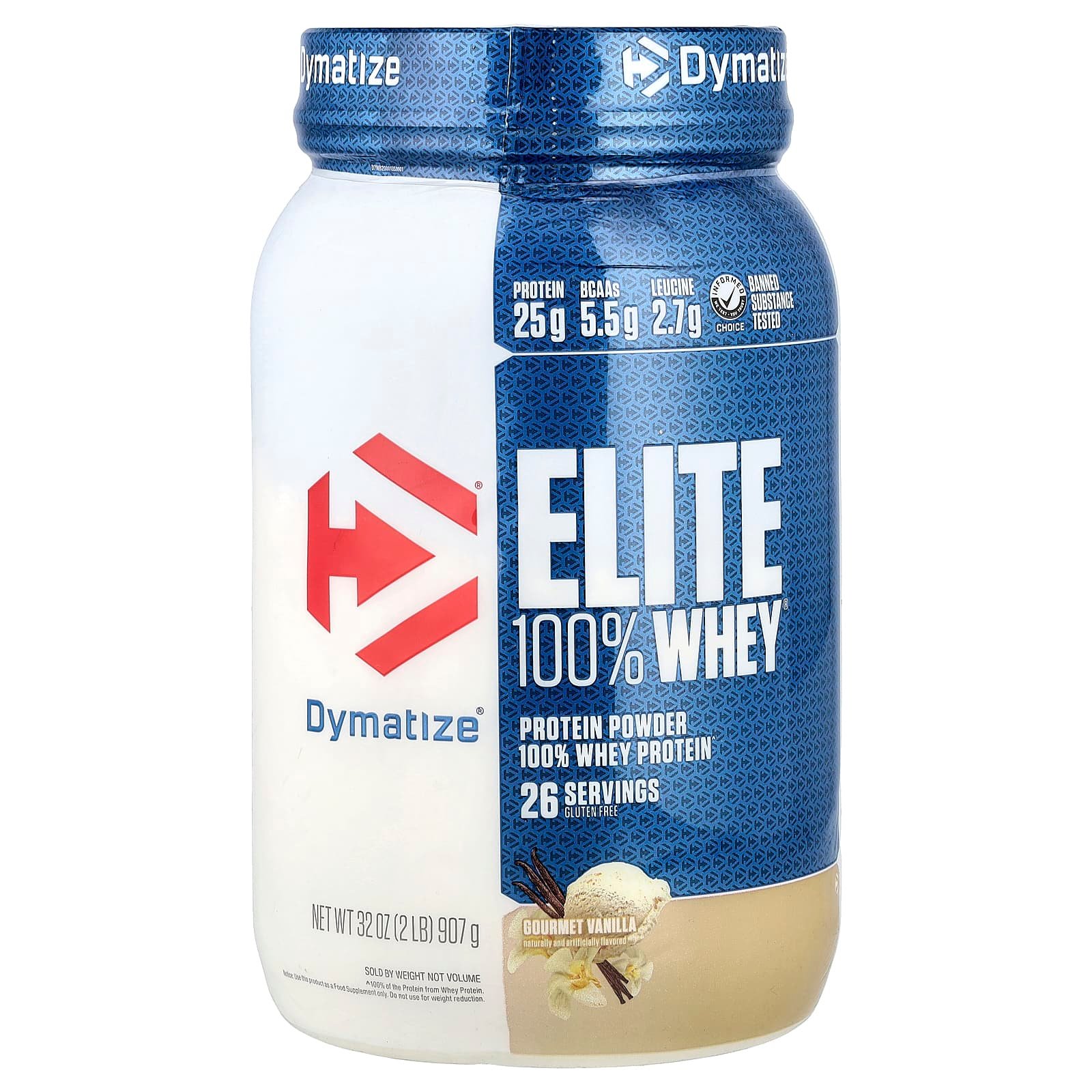 Dymatize, Elite 100% Whey®, Proteína em Pó, Gourmet Vanilla, 907 g (2 lb)
