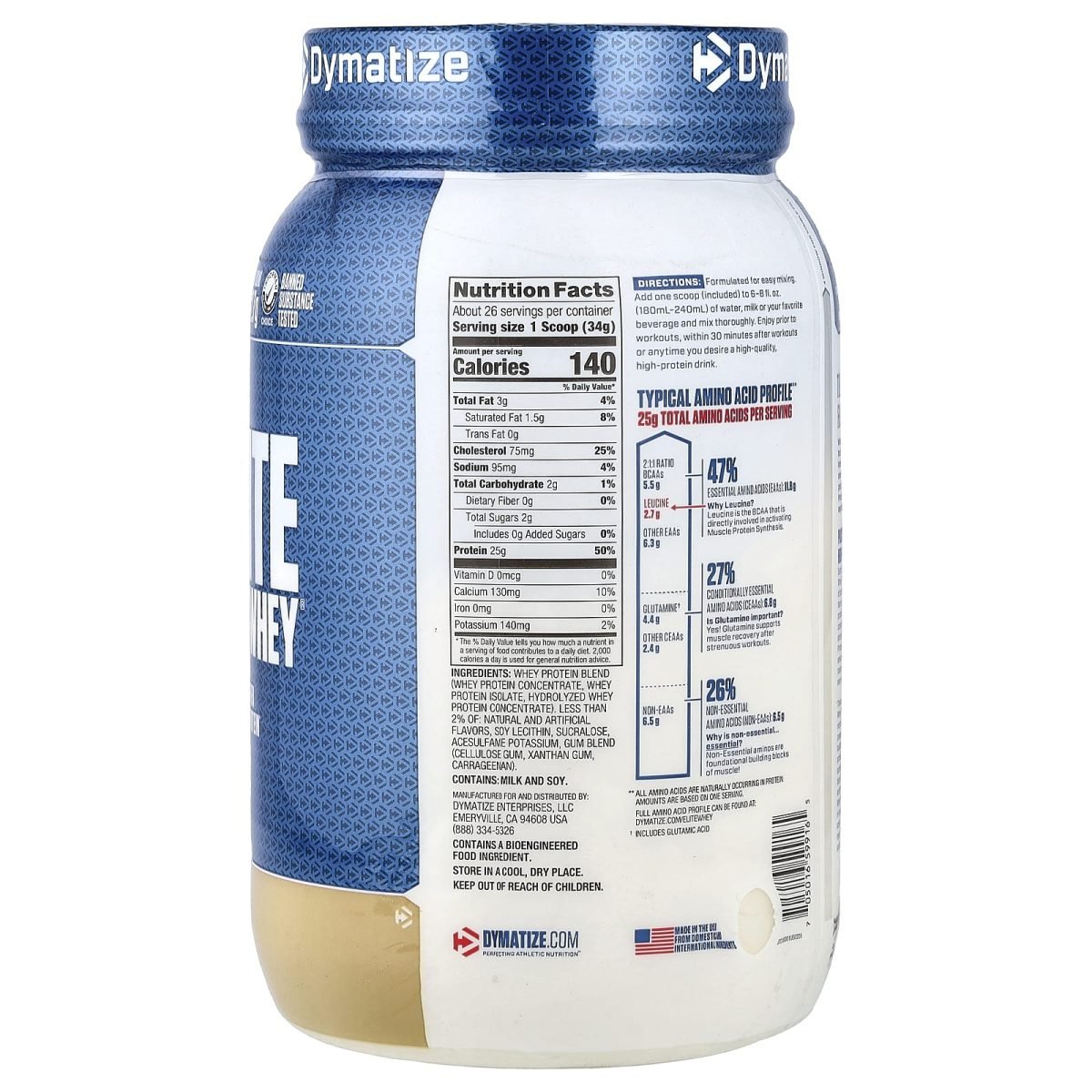 Dymatize, Elite 100% Whey®, Proteína em Pó, Gourmet Vanilla, 907 g (2 lb), foto 2
