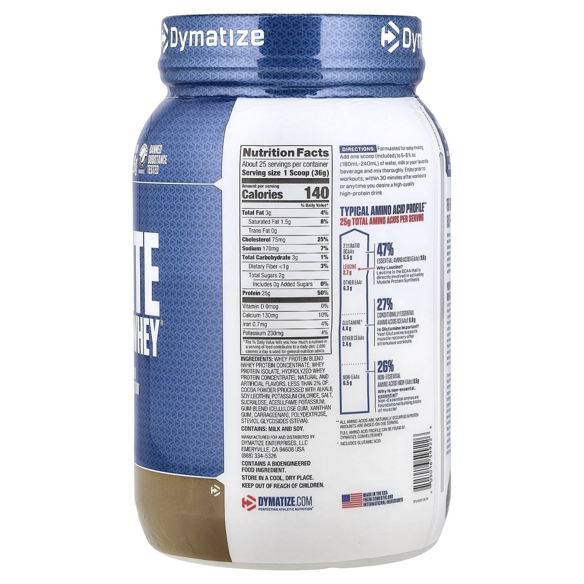 Dymatize, 100% Whey Protein™ em Pó, Cookies & Cream, 907 kg (2 lb), foto 2