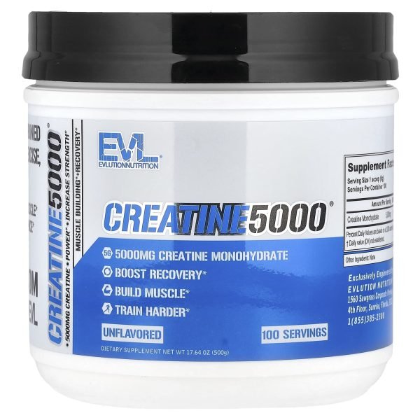 EVLution Nutrition, Creatine5000®, Unflavored, 500 g (17,64 oz)