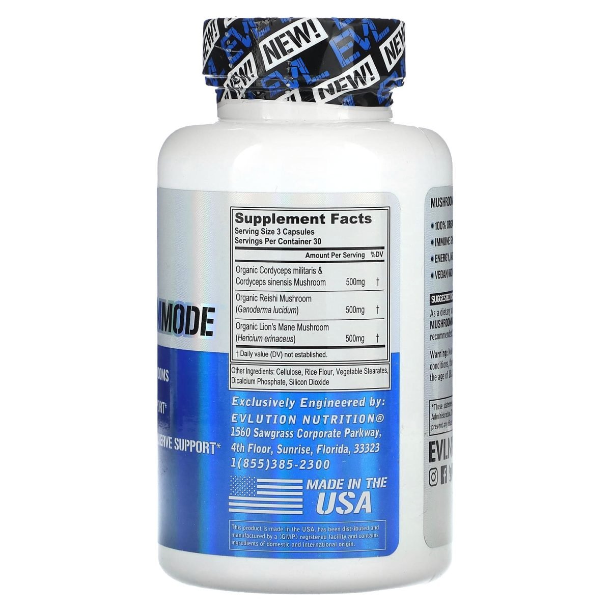 EVLution Nutrition, MushroomMode, 90 Cápsulas Vegetais, foto 2