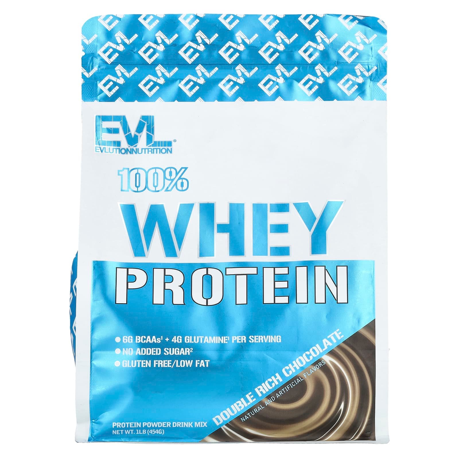 EVLution Nutrition, 100% Proteína Whey, Double Rich Chocolate, 454 g (1 lb)