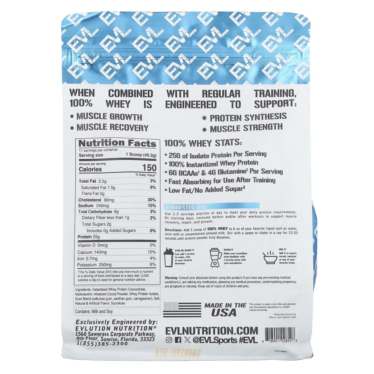 EVLution Nutrition, 100% Proteína Whey, Double Rich Chocolate, 454 g (1 lb), foto 2