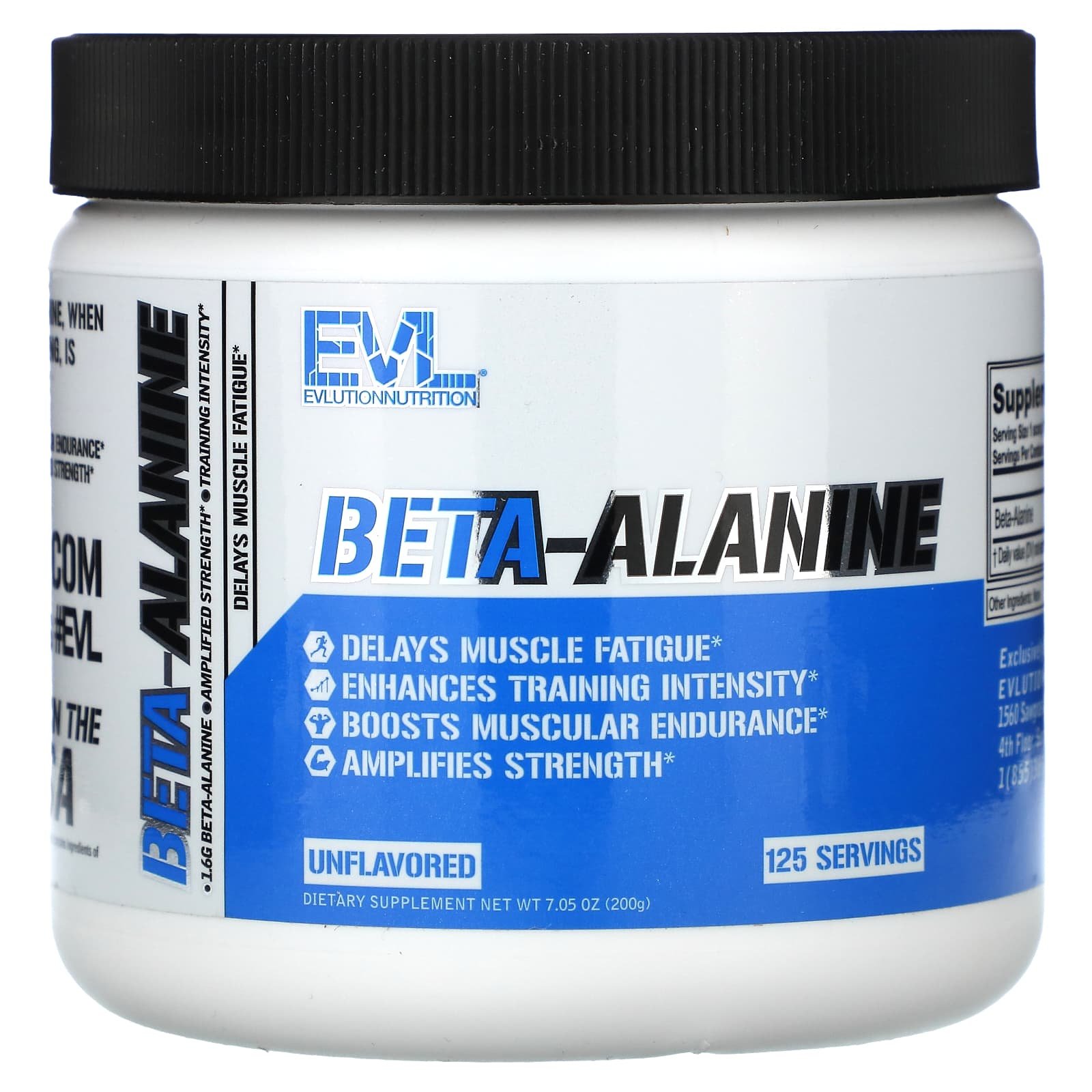 EVLution Nutrition, Beta-Alanina, Unflavored, 200 g (7,05 oz)