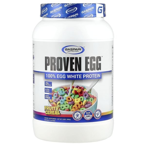 Gaspari Nutrition, Proven Egg™, 100% Proteína de Clara de Ovo, Fruity Cereal, 900 g (2 lbs)