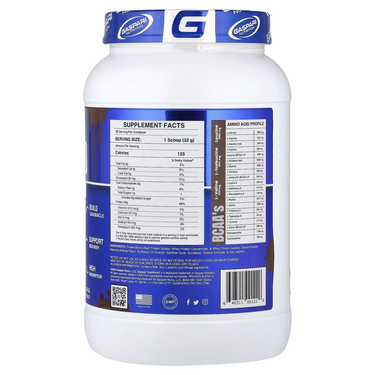 Gaspari Nutrition, Proven Blend Multi-Source Protein, Double Chocolate, 2 lbs (896 g), foto 2