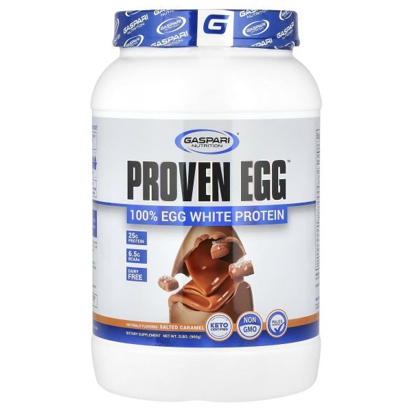 Gaspari Nutrition, Proven Egg, 100% Proteína de Clara de Ovo, Salted Caramel, 2 lb (900 g)