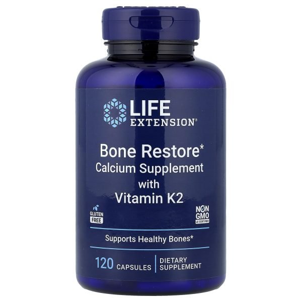 Life Extension, Bone Restore com Vitamina K2, 120 Cápsulas