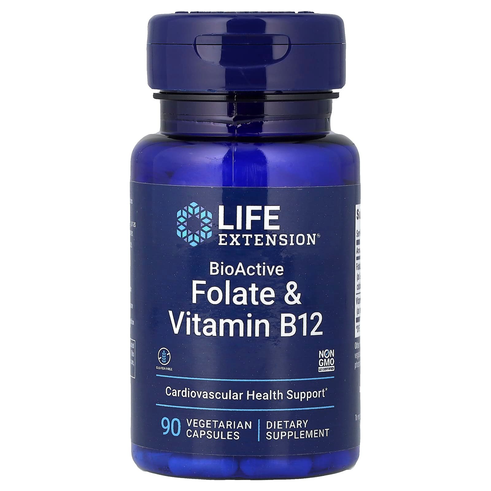 Life Extension, Folato e Vitamina B12 BioAtivos, 90 Cápsulas Vegetarianas