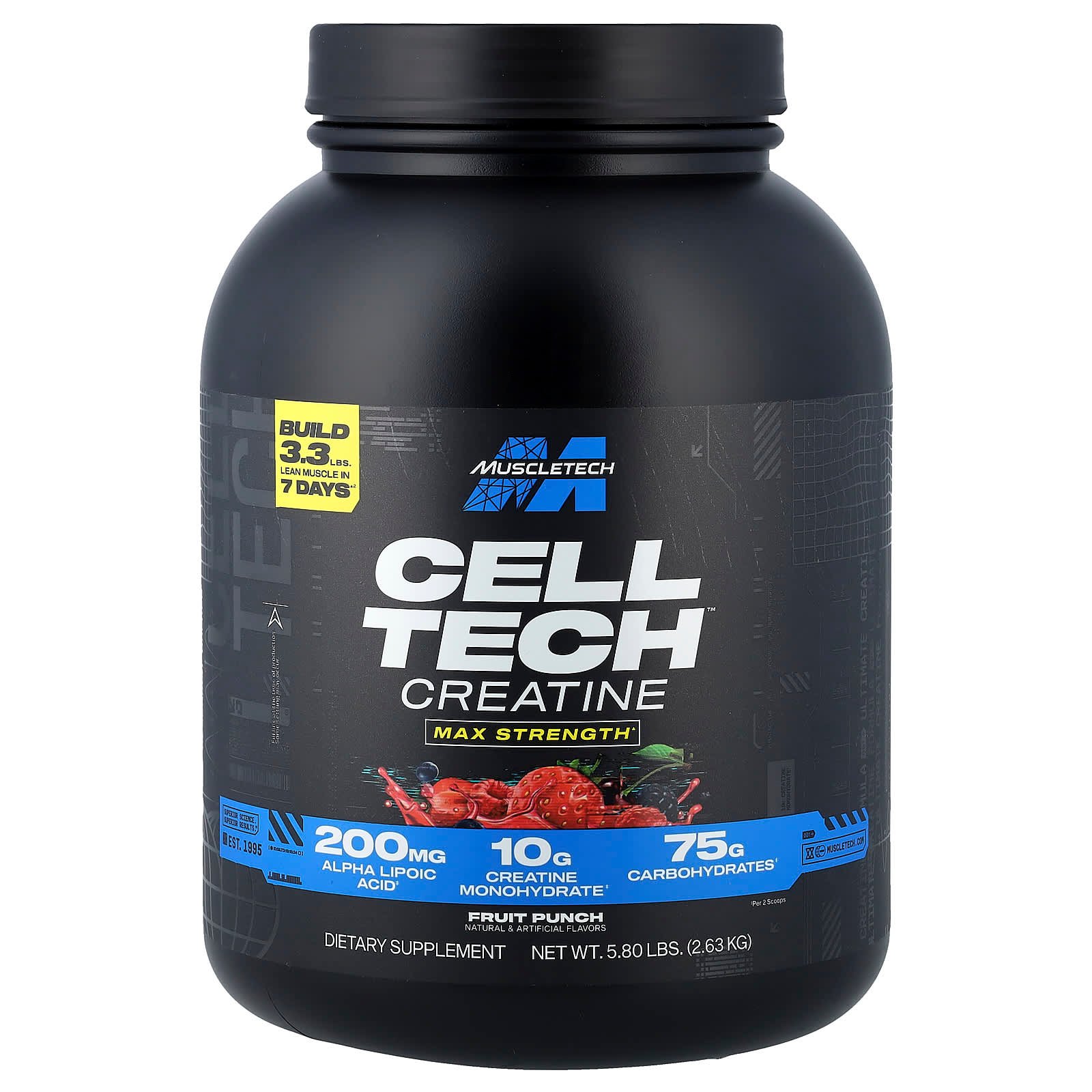MuscleTech, Creatina Cell-Tech™, Fruit Punch, 2,63 kg (5,8 lb)