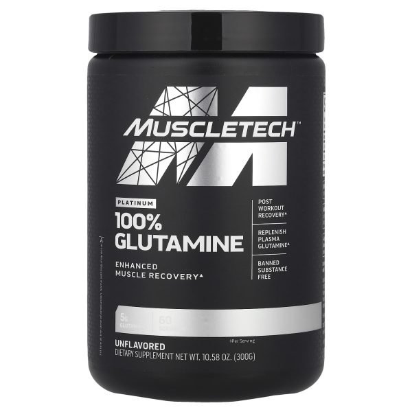 MuscleTech, Platinum 100% Glutamina, Unflavored, 300 g (10,58 oz)