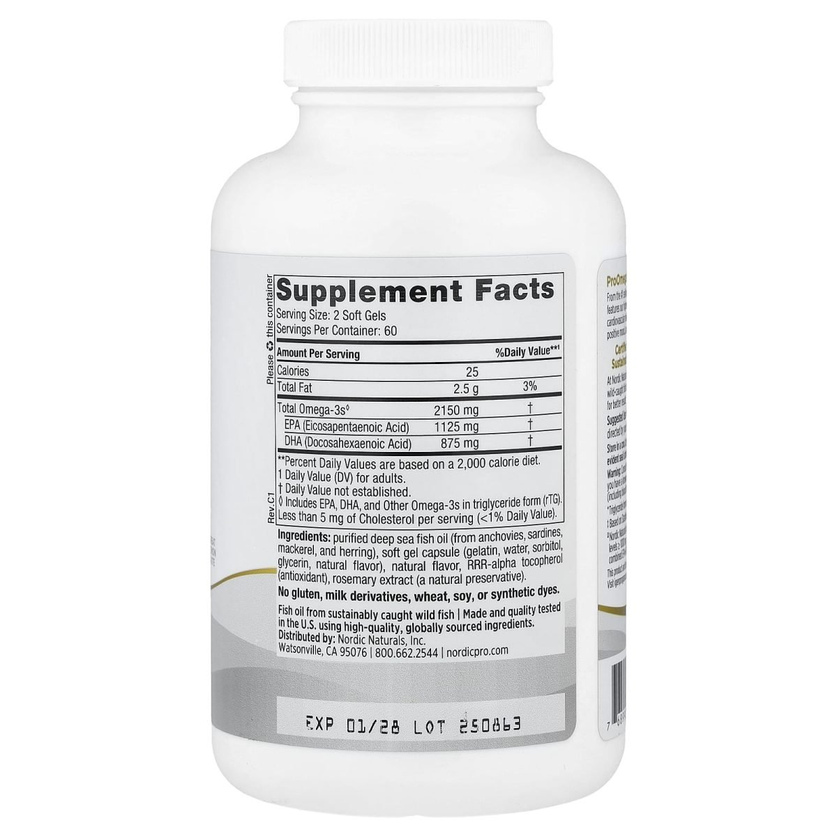 Nordic Naturals, ProOmega® 2000, Lemon, 120 Cápsulas Softgel (1.075 mg por Cápsula Softgel), foto 2