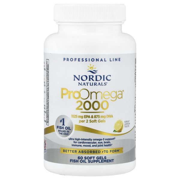 Nordic Naturals, ProOmega® 2000, Lemon, 60 Cápsulas Softgel (1.075 mg por Cápsula Softgel)