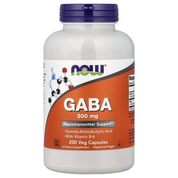 NOW Foods, GABA With Vitamin B-6, 200 Veg Capsules