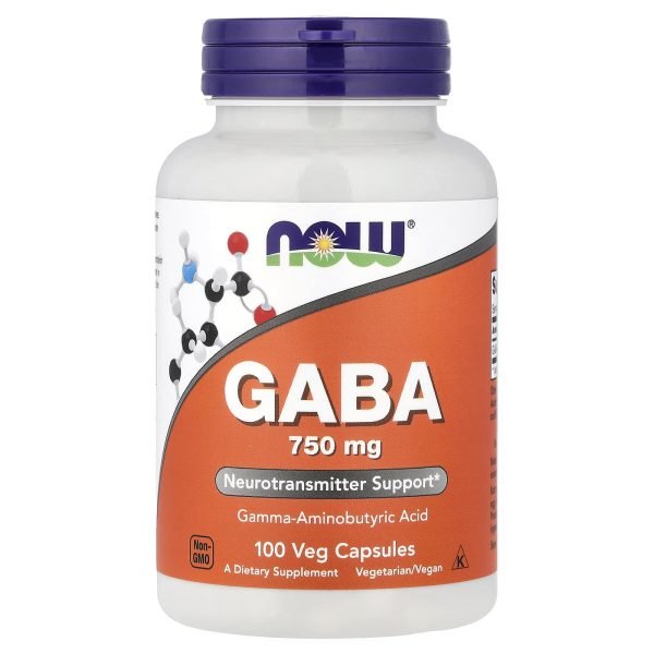NOW Foods, GABA, 750 mg, 100 Veg Capsules