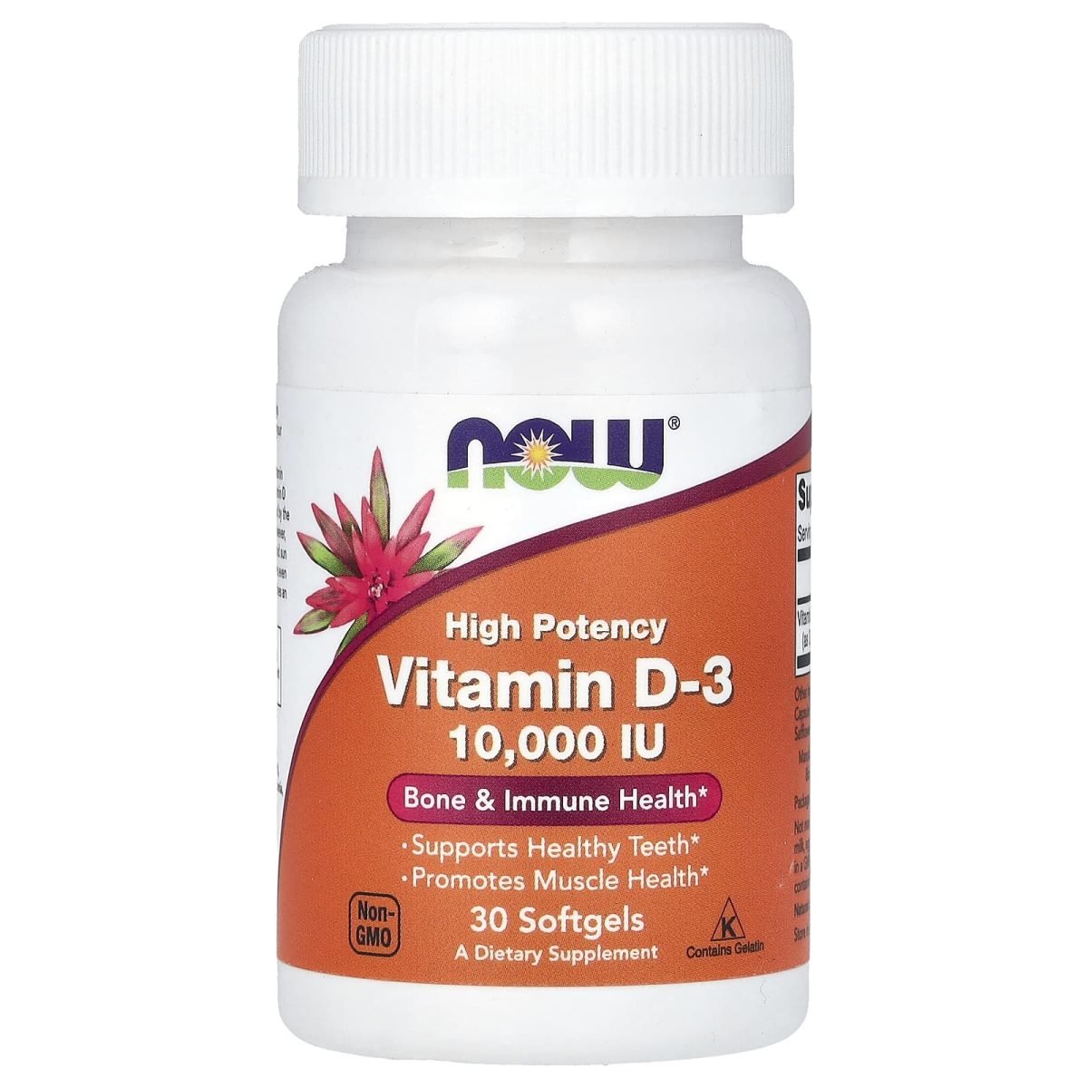 NOW Foods, Vitamin D-3, High Potency, 250 mcg (10,000 IU), 30 Softgels
