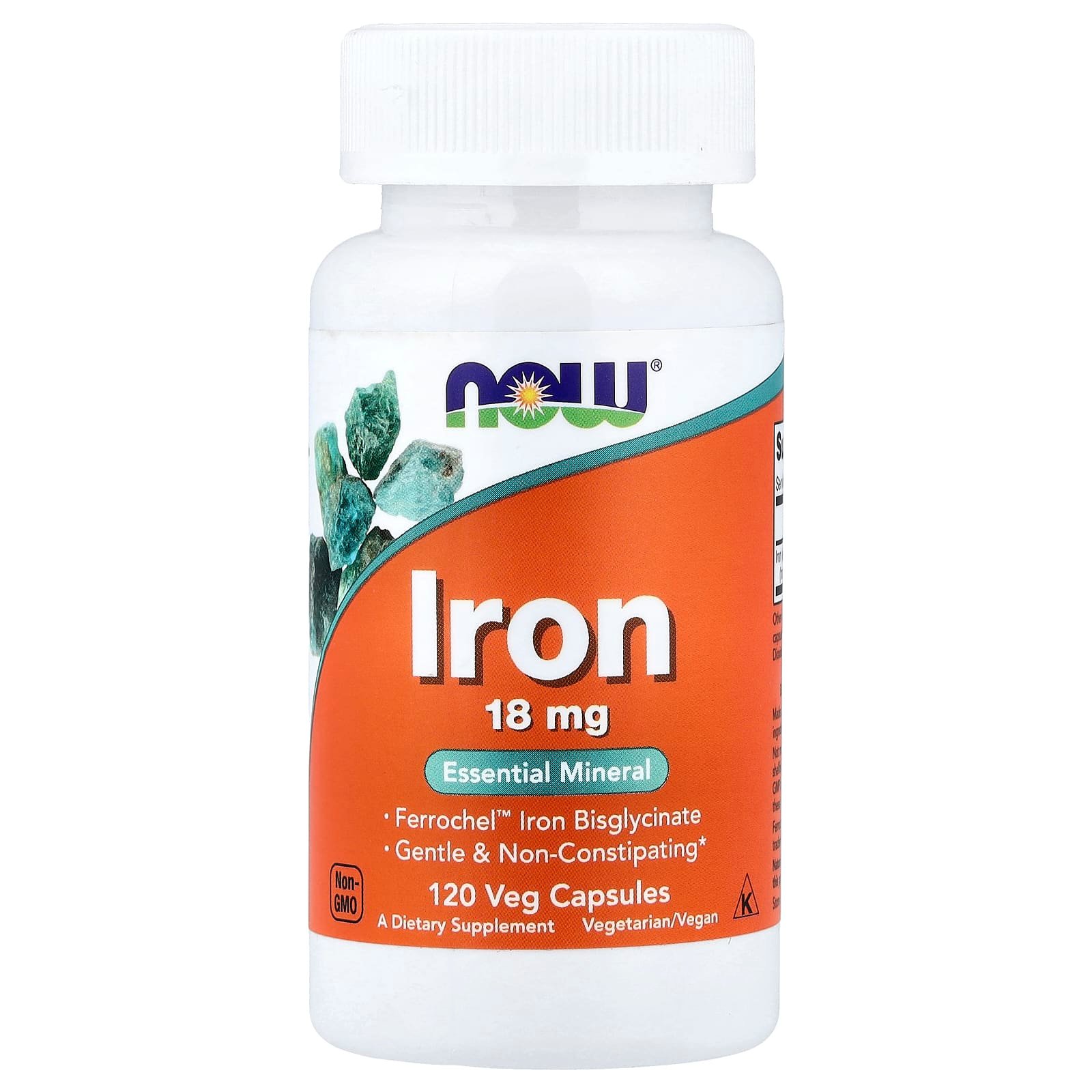 NOW Foods, Ferro, 18 mg, 120 Cápsulas Vegetais