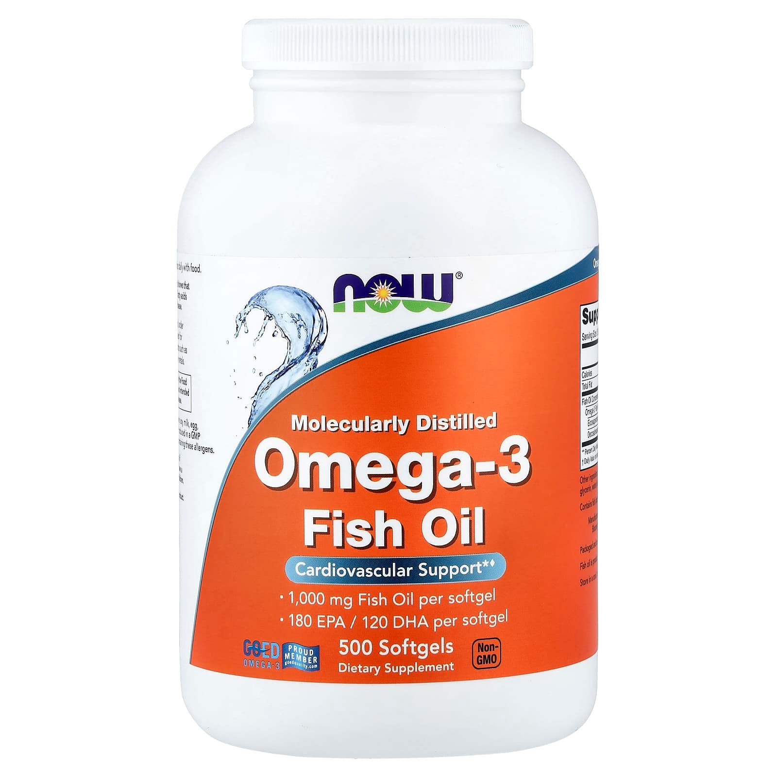 NOW Foods, Óleo de Peixe Ômega-3, 1.000 mg, 500 Cápsulas Softgel