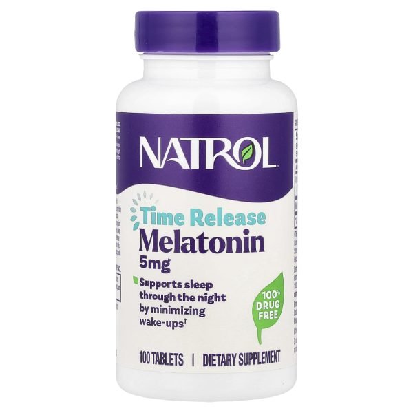Natrol, Melatonin, Time Release, 5 mg, 100 Tablets