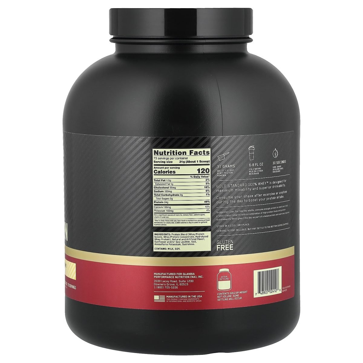 Optimum Nutrition, Gold Standard 100% Whey, French Vanilla Creme, 2,27 kg (5 lbs), foto 2
