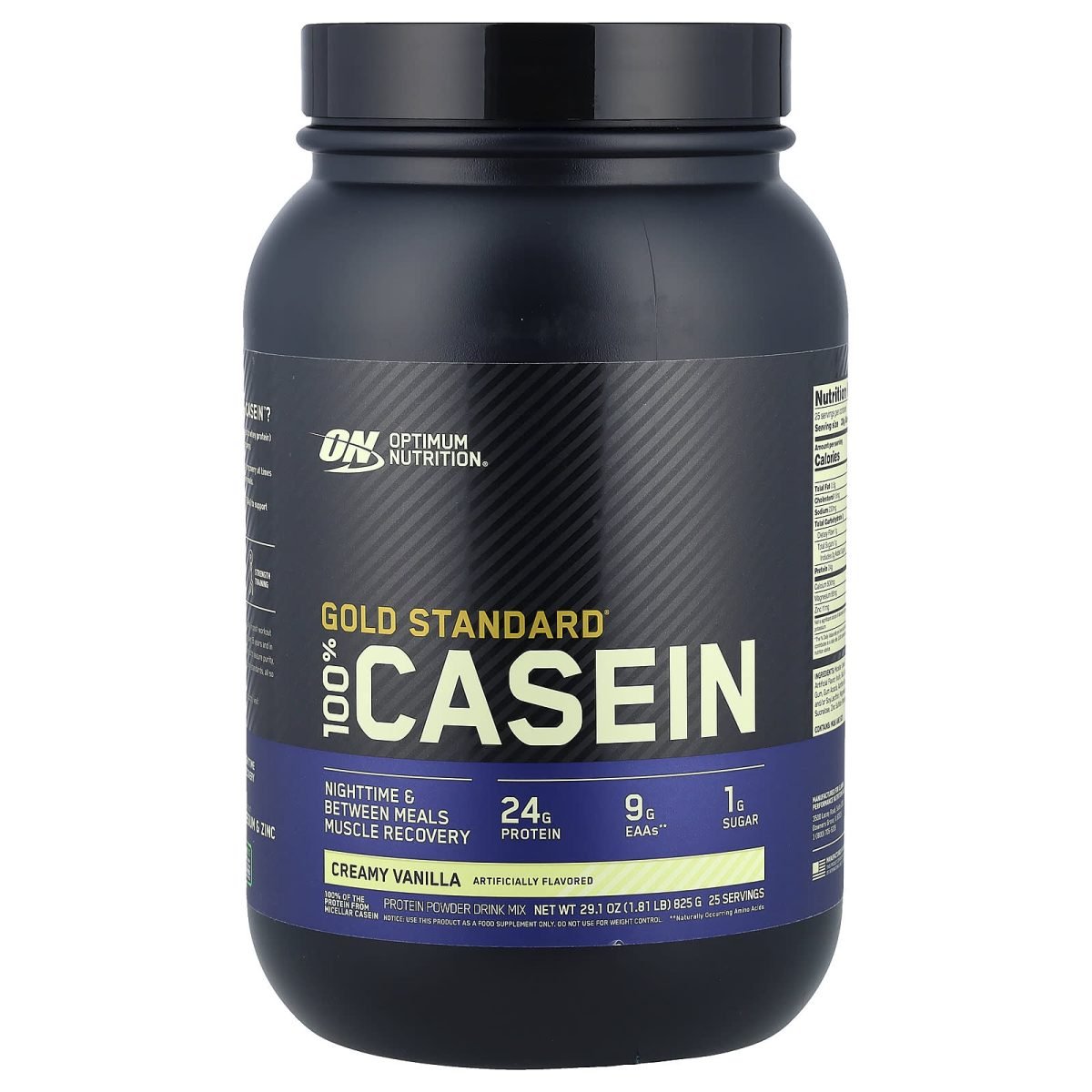 Optimum Nutrition, Gold Standard 100% Caseína, Creamy Vanilla, 825 g (1,81 lb)