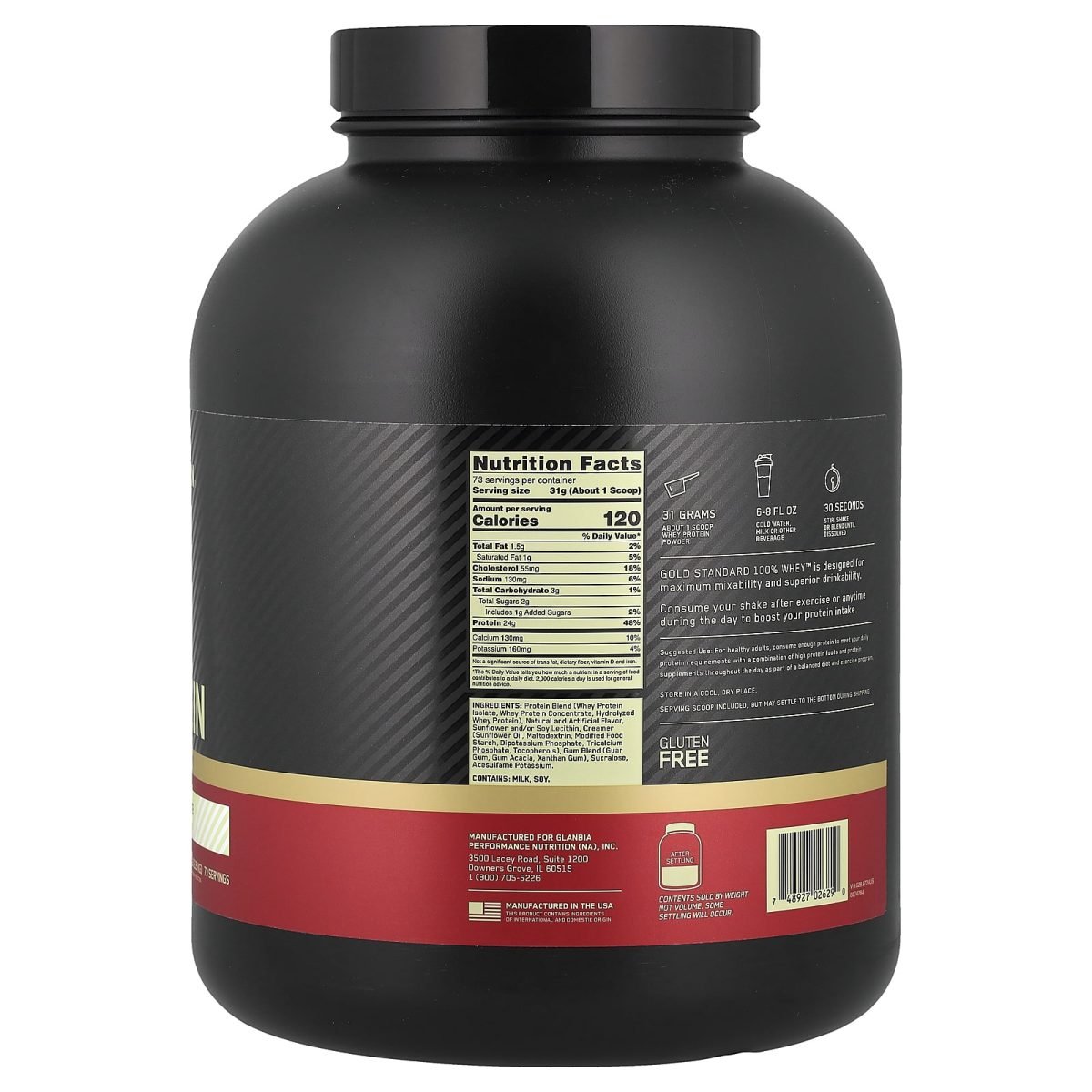Optimum Nutrition, Gold Standard® 100% Whey Protein, White Chocolate, 2,26 kg (5 lb), foto 2