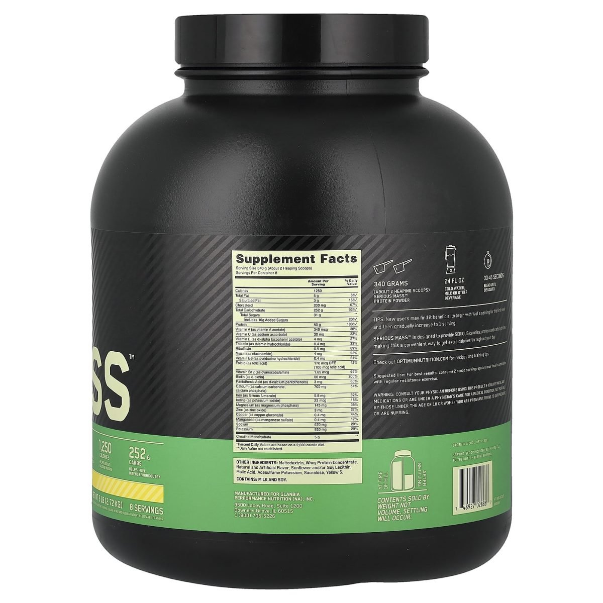 Optimum Nutrition, Serious Mass™, Banana, 2,72 kg (6 lb), foto 2