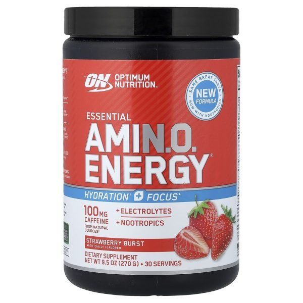 Optimum Nutrition, Essential Amin.O. Energy®, Strawberry Burst, 270 g (9,5 oz)